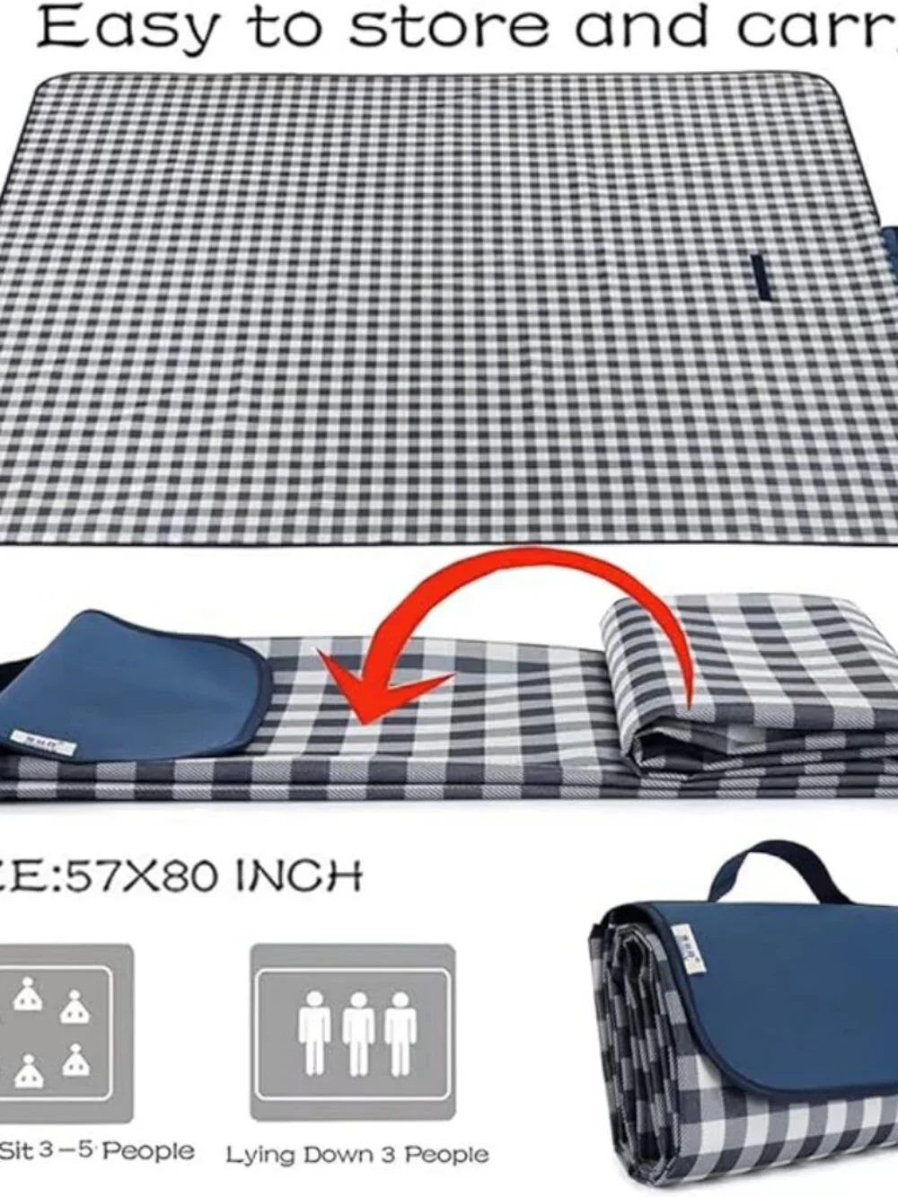 Waterproof Sandproof Picnic Blanket Outdoor Beach Mat Large Foldable Travel